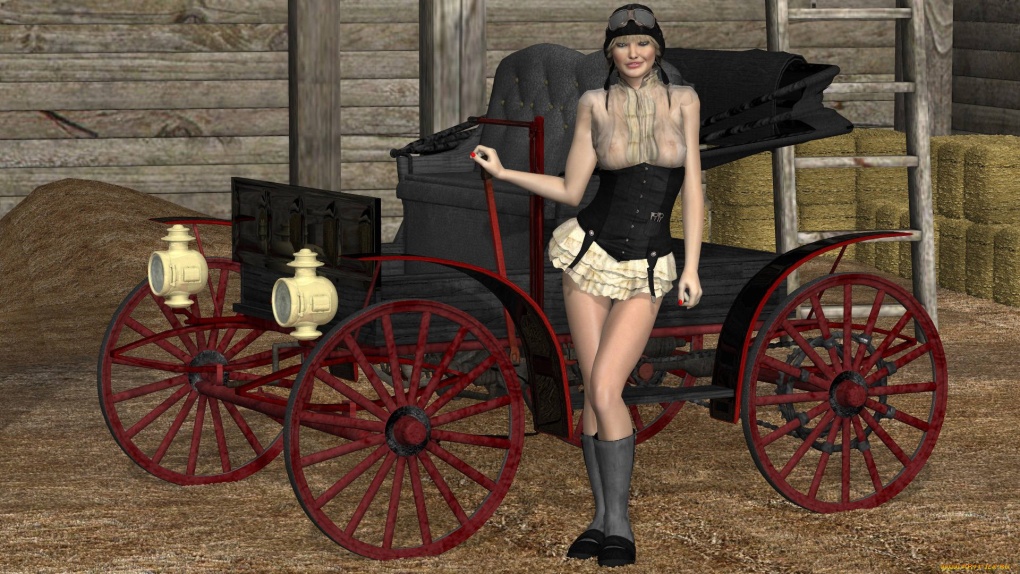 Женщина в упряжке