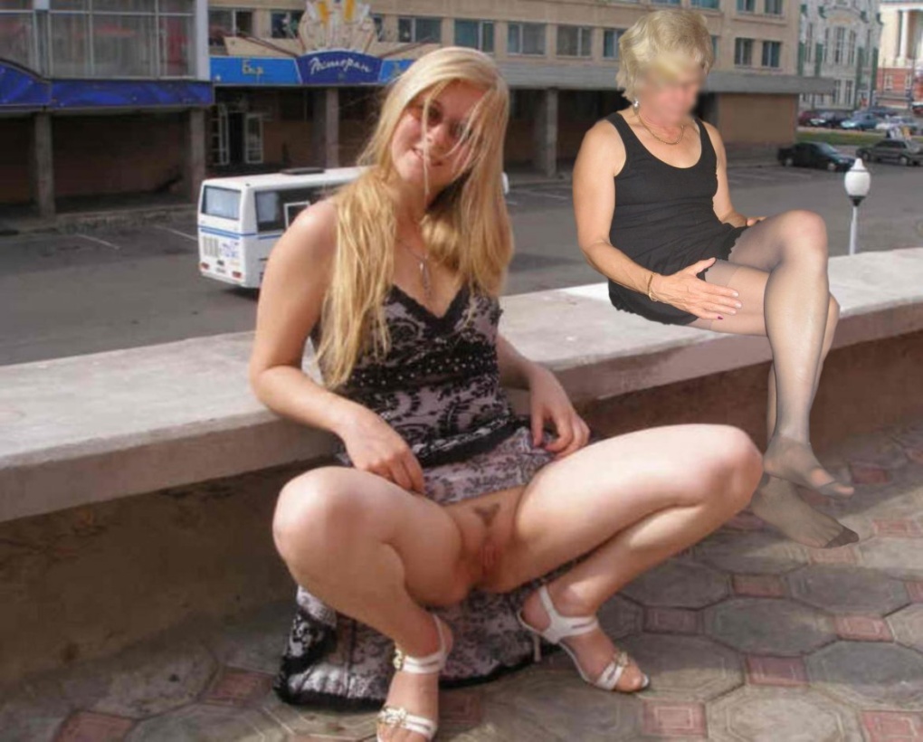 Девушки без низа на улице