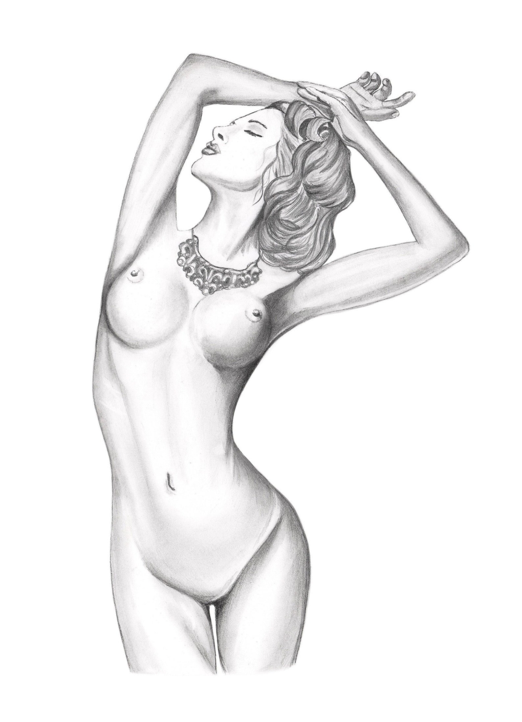 Карандашные рисунки ню