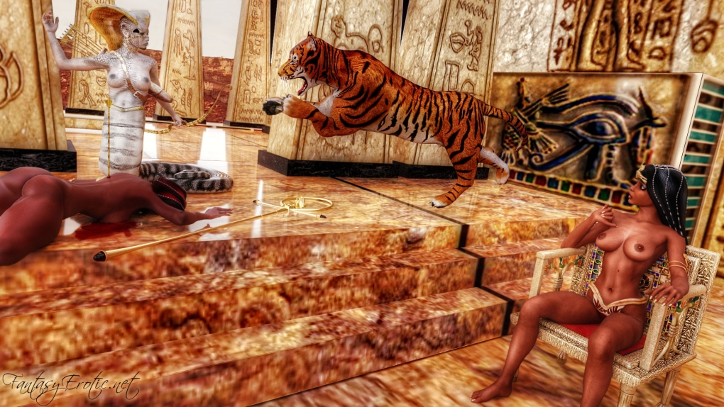 Хентай Клеопатра и Анубис