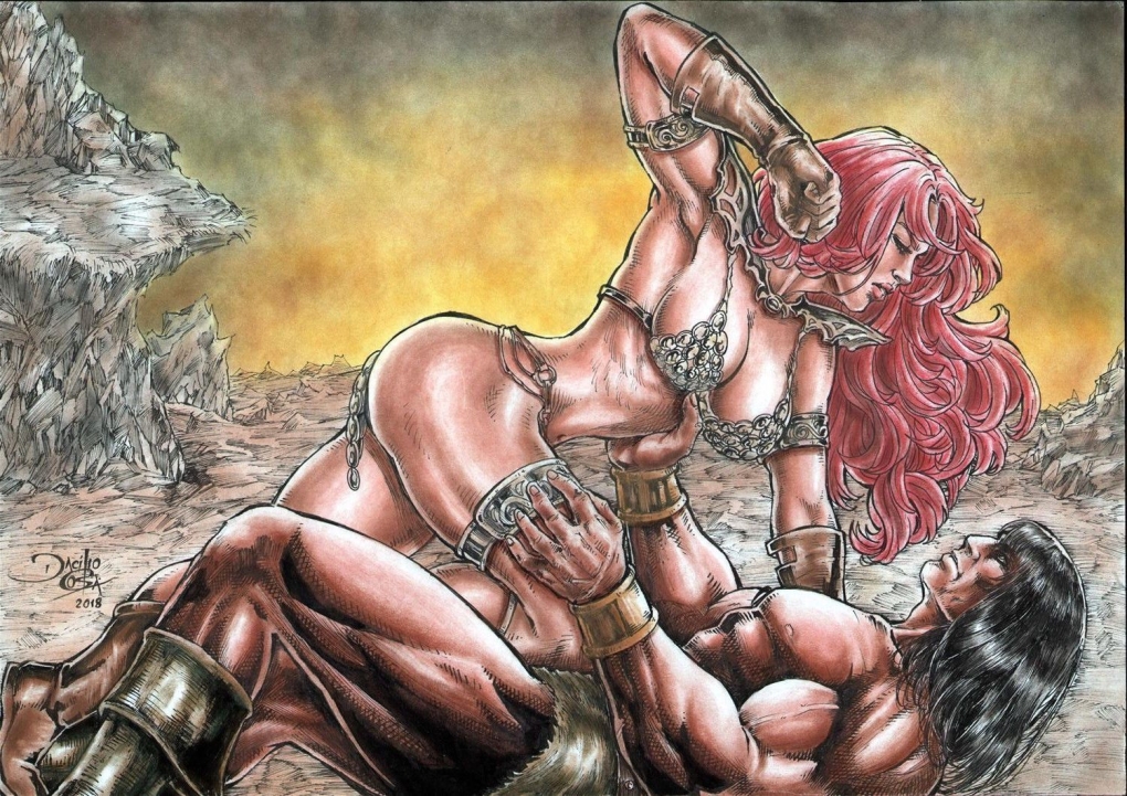 Рыжая Соня Red Sonja косплей голая