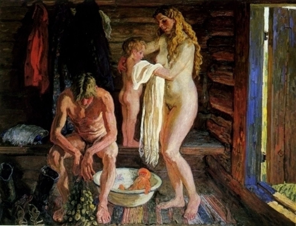 Моются в бане