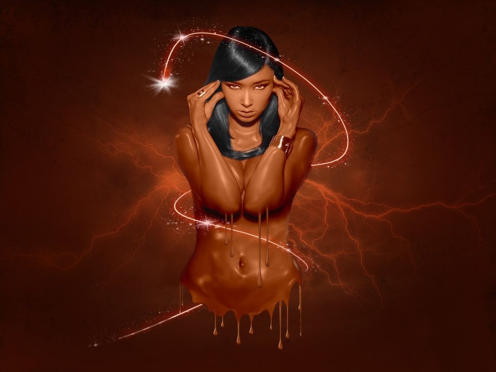 Креативные обои девушки