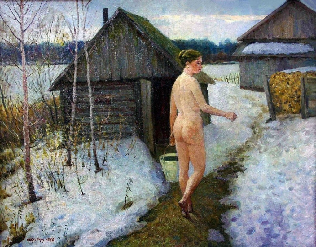 Купание голышом в деревне