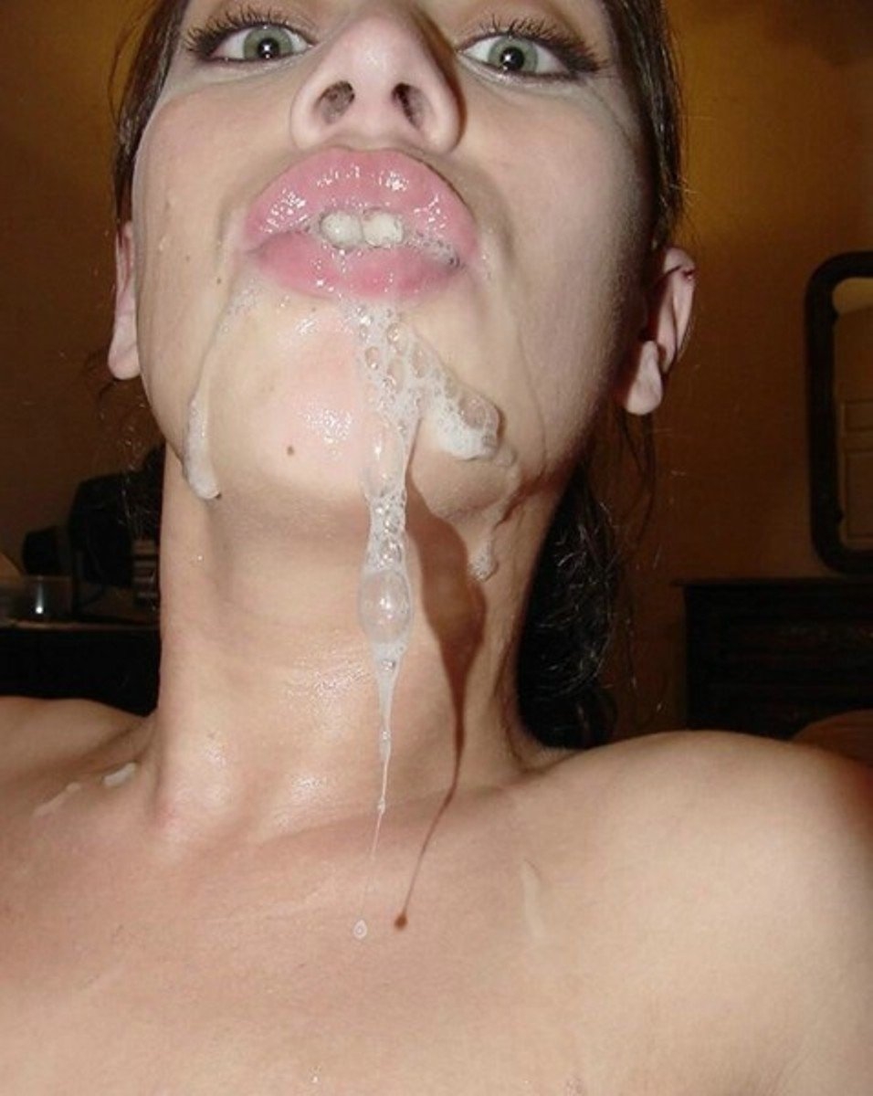 Любительское порно.сперма на губах