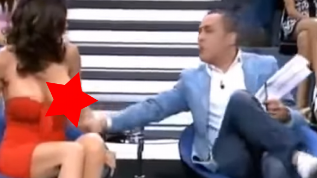 Обнажилась грудь в прямом эфире