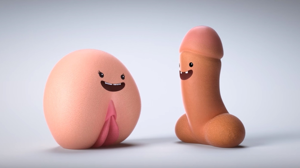 Фрукты на голом женском теле