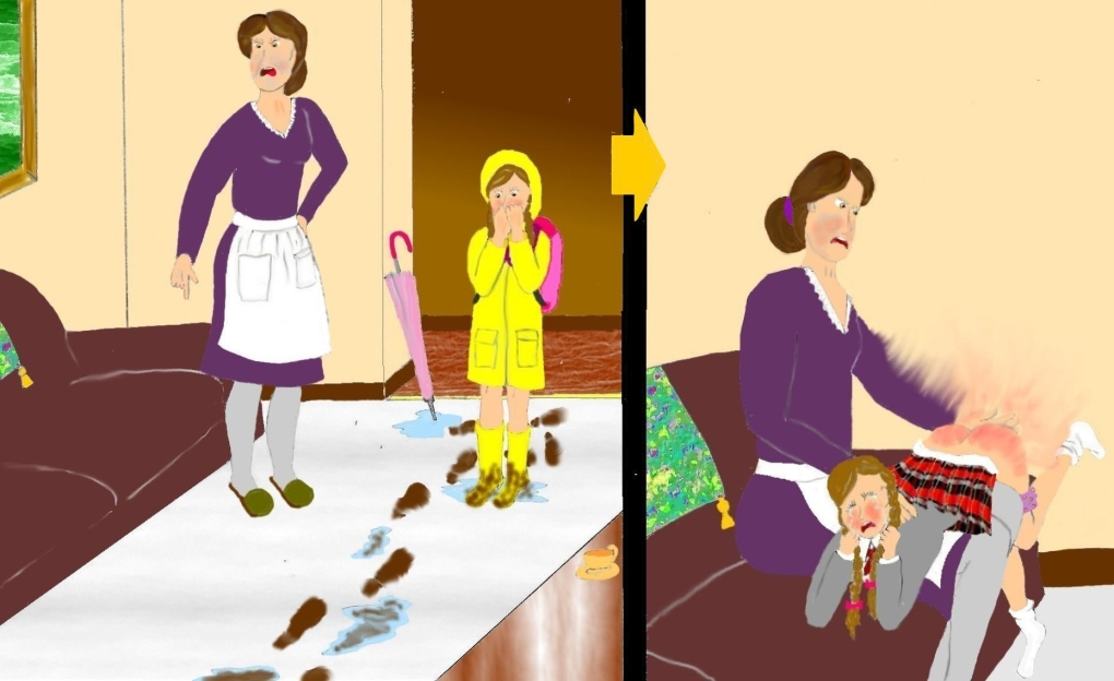 Мать порет дочь рисунок